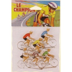 Cyclistes vélo miniatures plastiques (x6), 1/32