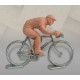Cycliste dissociable plastique (sprinteur) + vélo métal, échelle 1/32