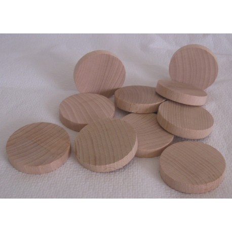10 palets en bois (hêtre) pour billard Hollandais, plat, diamètre 5 cm