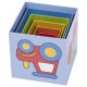 Cubes à empiler, Goki, 6 cubes, en carton, couleurs vives